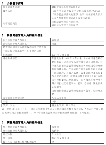 展业4年3换总经理！贝莱德基金和浦银安盛对调总经理