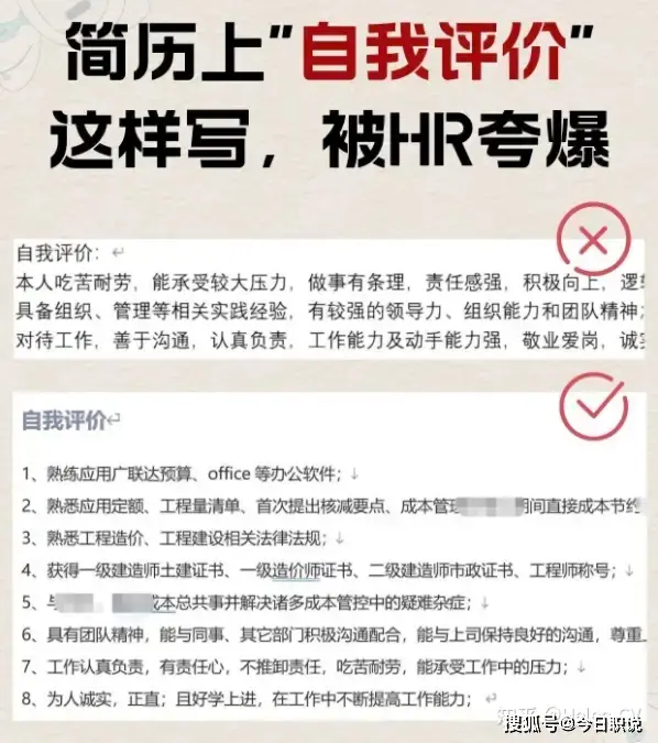简历中的自我评价或者自我介绍放在简历中的哪一部分？